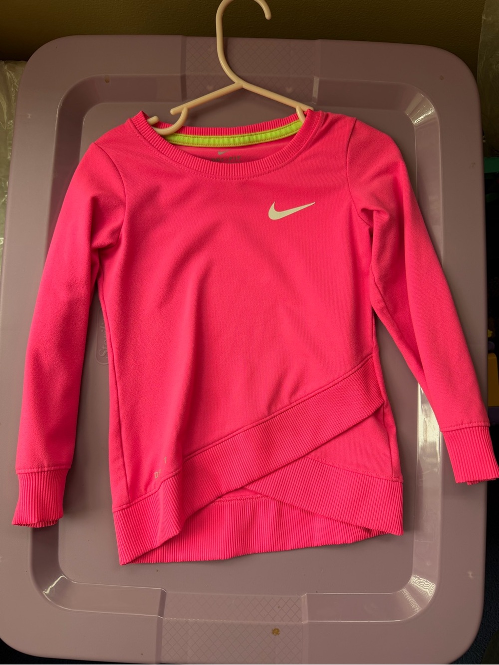 Nike Girls' Neon Pink Long-Sleeve Pullover Sweatshirt